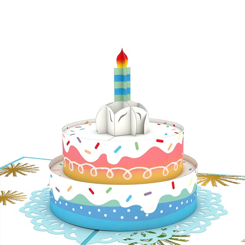 Lovepop Rainbow Birthday Cake Pop-Up Card for Her and Him - 3D Greeting Cards for Boys, Girls, Men, Women - 5" x 7" Card - Blank Notecard & Envelope Included - Image 1